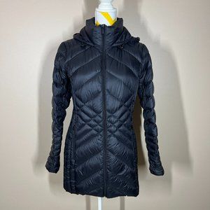 Saks Fifth Avenue Down Puffer Packable Coat with Hood Black size M